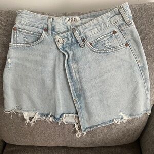 Agolde Light Blue Denim Skirt